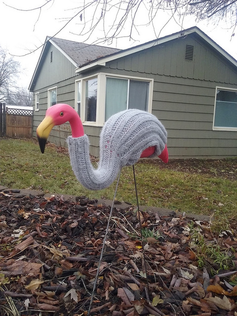 Knit a Sweater for a Lawn Flamingo ... You Know You Want To!