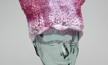 ‘You Can Leave Your Hat On, Babe’ – Knitted Glass Pussyhat Project Beanie by Carol Milne