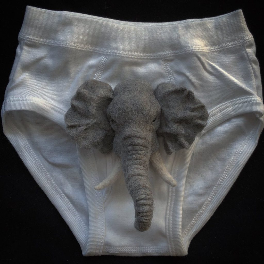 Felted Zoo Animals on Tighty Whities