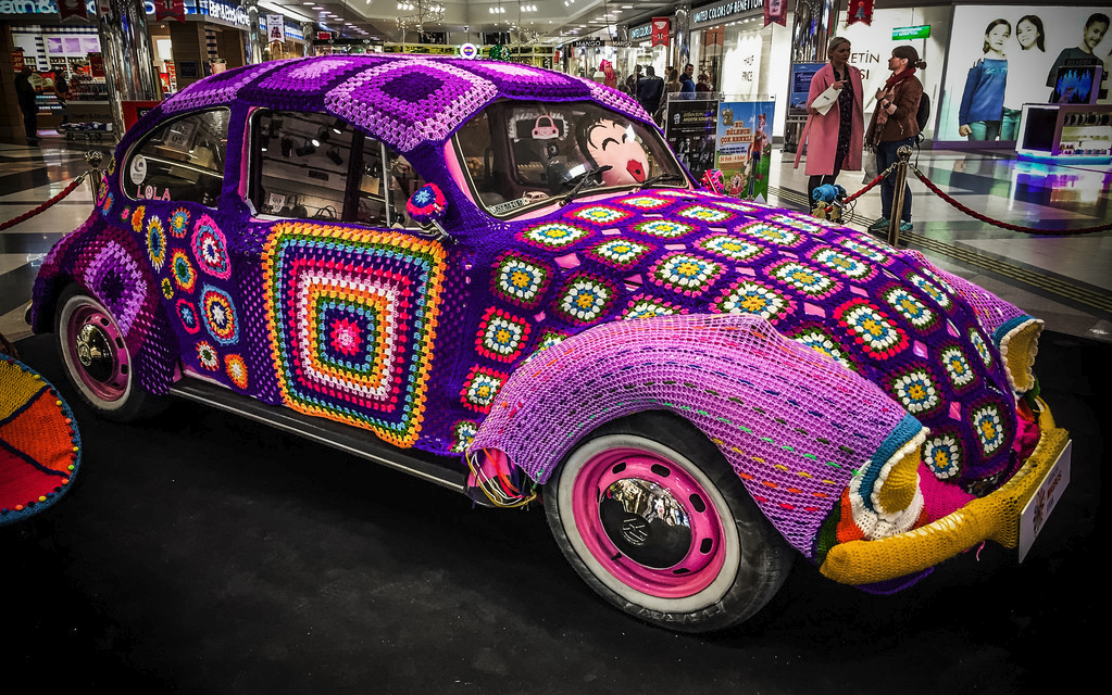This Yarn Bombed VW Bug is Pure Granny Square Magic – Crochet at its BEST!