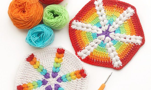 Beautiful Rainbow Puff Hexagon – It’s Hard To Believe This Pattern Is FREE!