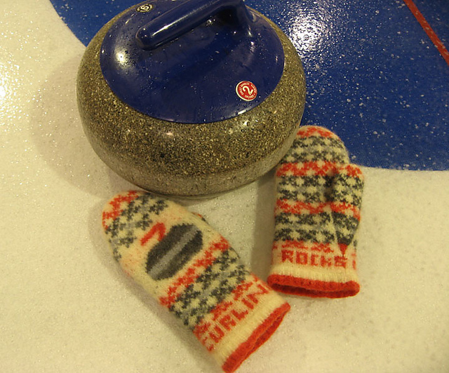 Knit a Pair of Curling Rocks Mittens Designed By Freshisle Fibers