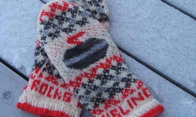 Knit a Pair of Curling Rocks Mittens Designed By Freshisle Fibers