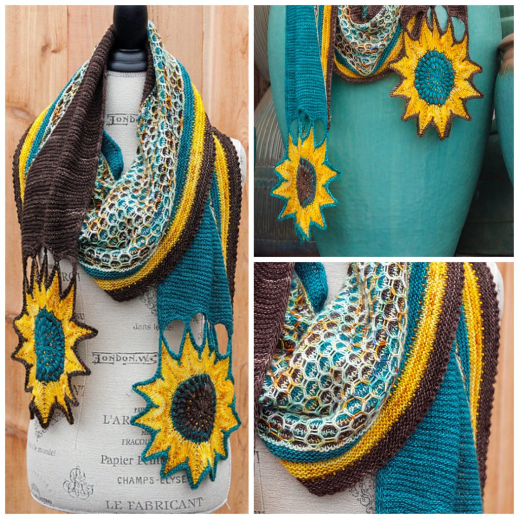 This Knit Sunflowers Wrap Designed By Andree Beddoe Is Breathtaking