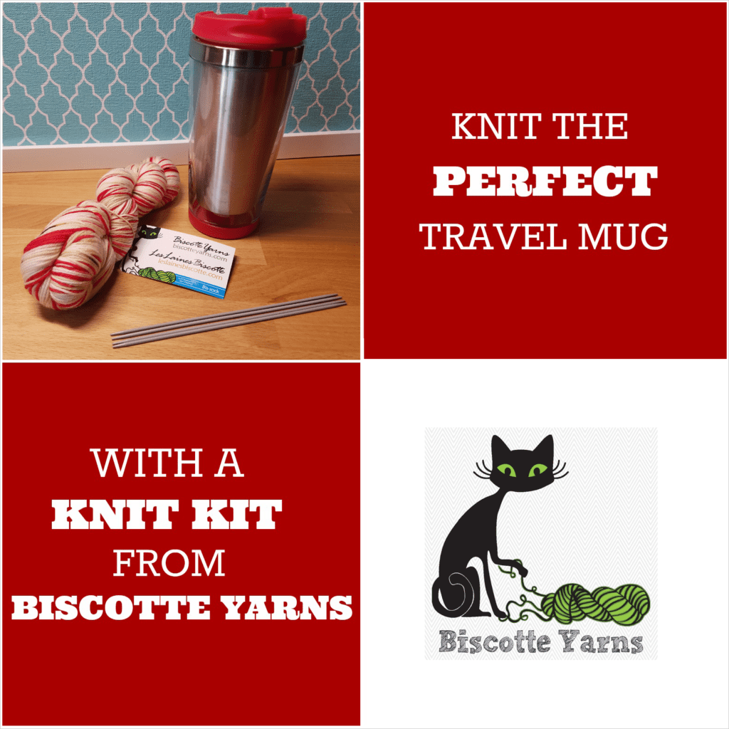 Knit the Perfect Travel Mug! Get the Hand-Dyed Yarn Kit From Biscotte Yarns