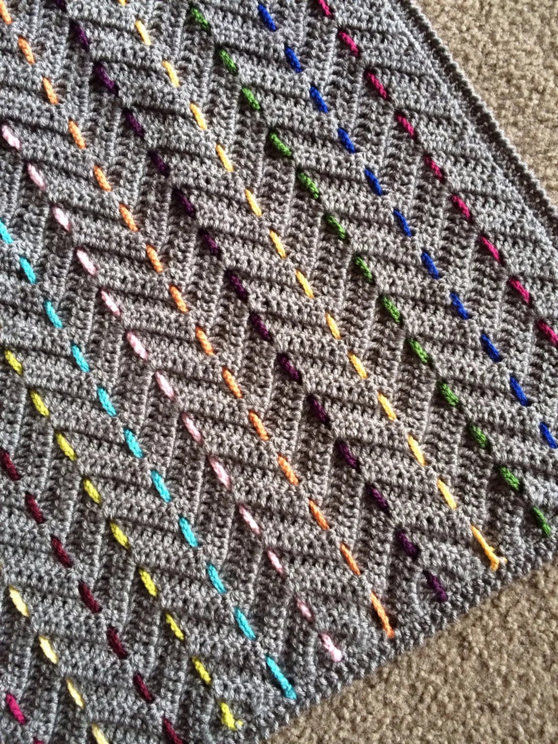 colorful crochet blanket pattern designed By CypressTextiles, get the pattern ...