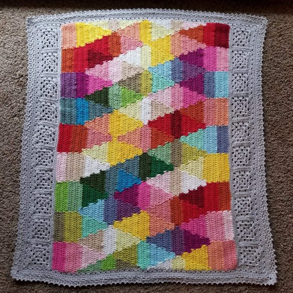 colorful crochet blanket pattern designed By CypressTextiles, get the pattern ...