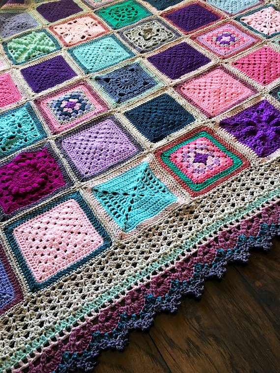 colorful crochet blanket pattern designed By CypressTextiles, get the pattern ...
