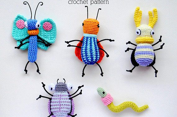 Crochet a Set of Colorful Garden Insects … Get the Patterns From HappyCoridon