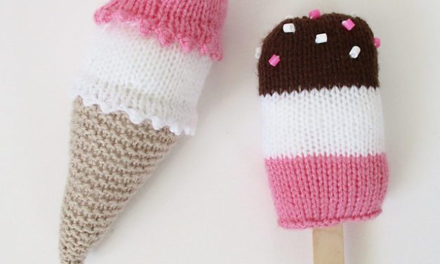 Knit a Duo of Colorful, Calorie-Free Ice Cream Treats … Free Pattern Too!