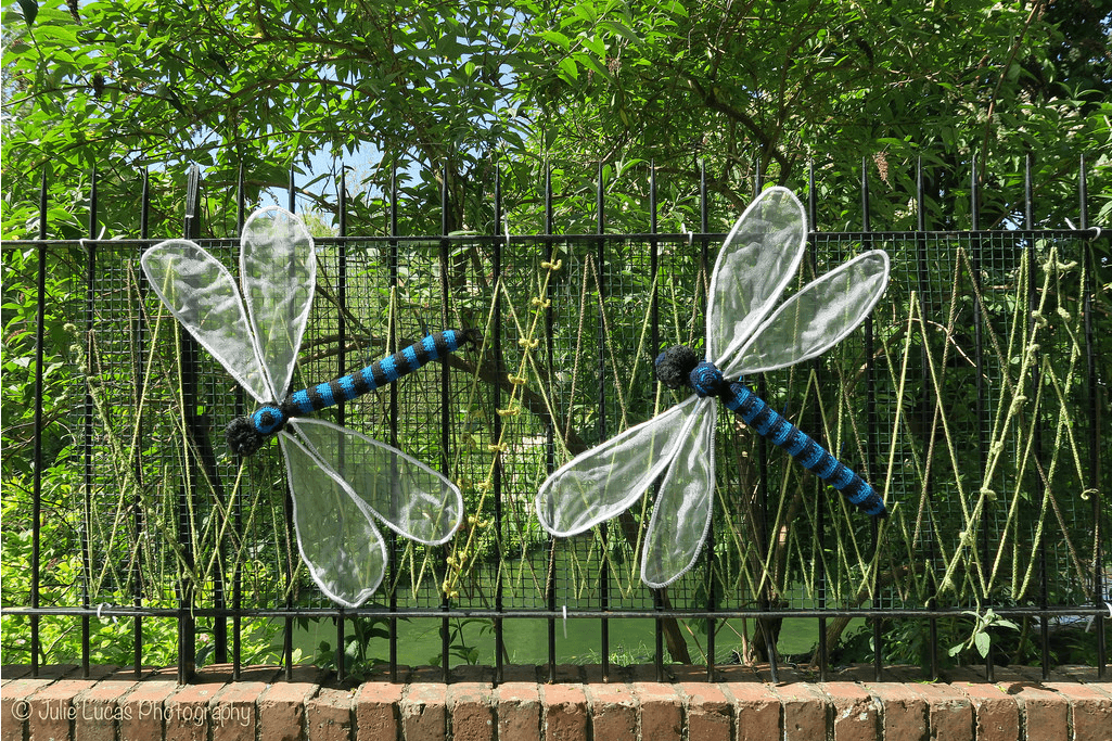 Gorgeous Dragonfly Yarn Bomb Spotted at Whitchurch Bridge on the River Thames