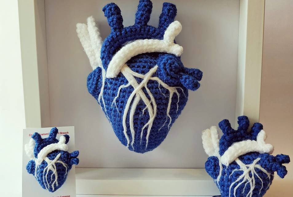 Gorgeous Saltire Anatomical Hearts Crocheted By Laura Cameron of Lost in the Wood