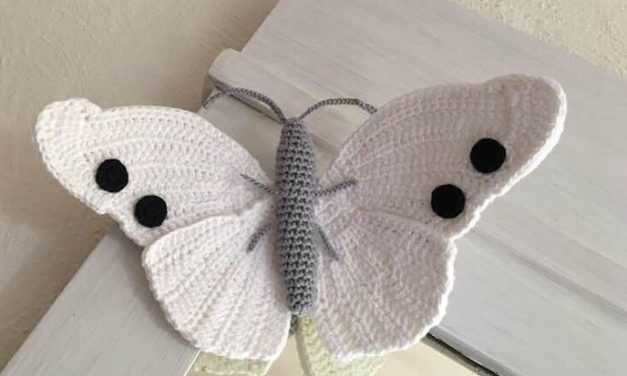 Beautiful White Butterfly Crocheted By Anna of MieksCreaties