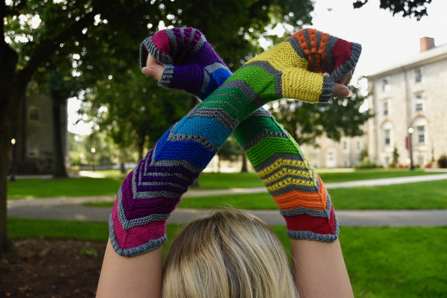 Be Relentless In These Super-Colorful, Elbow-Length Gloves By Kino Knits