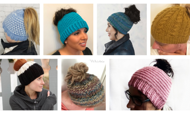 UPDATED! The Best Free Knit Ponytail Hat Patterns (aka Messy Bun Beanies) – Still a Popular Trend!