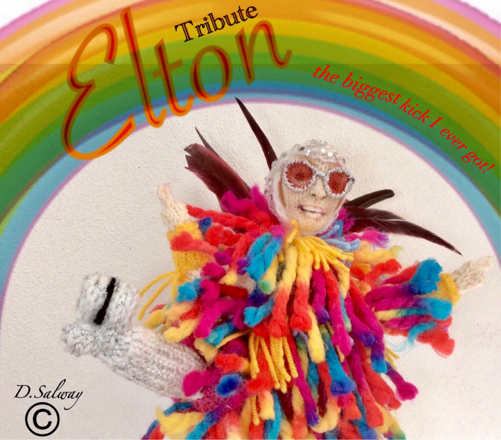 Denise Salway's Knitted Tribute To Elton John is Rainbow Fantastic!
