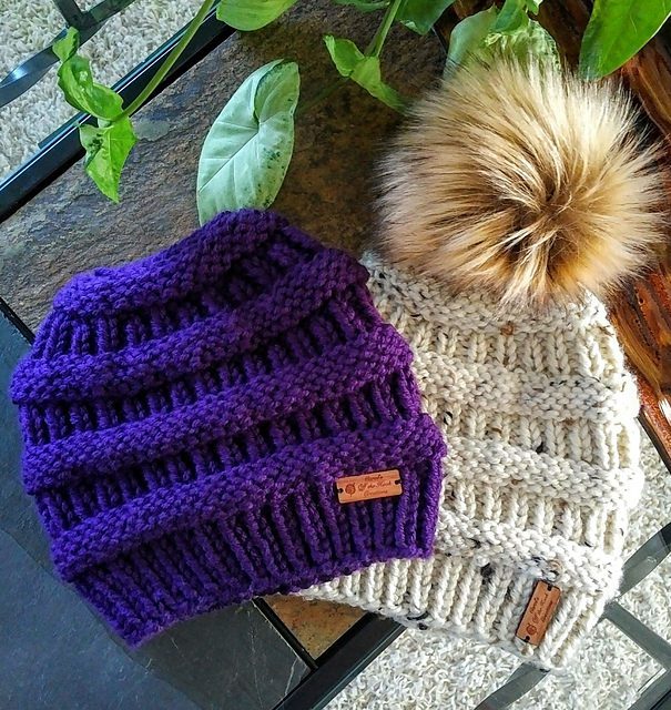Knit or Crochet This Fresh Messy Bun Beanie For Winter, For Yourself or as the Perfect Gift!