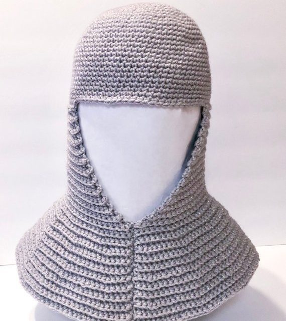 Crochet a Battle-Ready Chainmail Coif Headdress For Medieval Cosplay