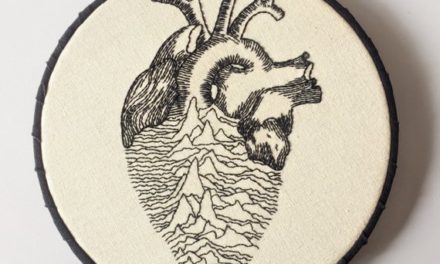 Anatomical Heart – Joy Division – Unknown Pleasures – Embroidery Mash-Up