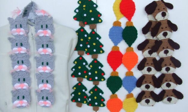 The Time Has Come To Crochet a Kitschy Christmas Tree Scarf … Or Not