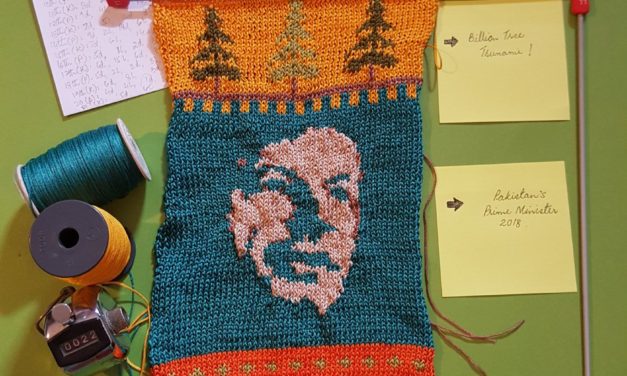 She Knit a Portrait of Pakistani Prime Minister Imran Khan