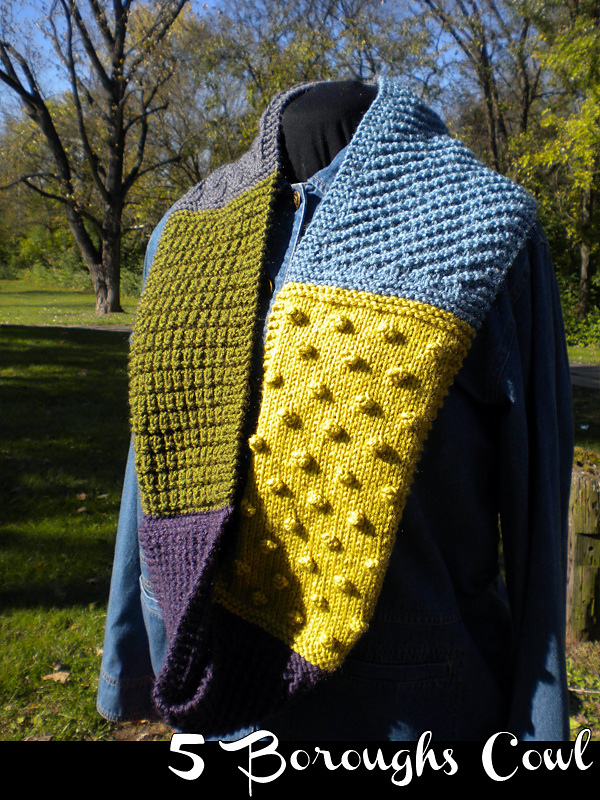 Knit a 5 Boroughs Cowl ... Practice Your Stitches - Basketweave, Moss, Bobbles, and More!