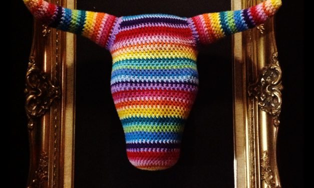 Mounted Bull Head in Rainbow Colors … Crochet Fauxidermy at its Finest