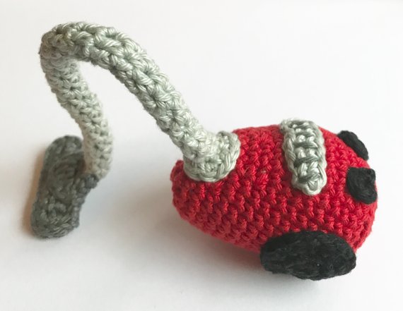 Cute Crochet Amigurumi Set To Play House By: Vacuum, Broom, Bucket