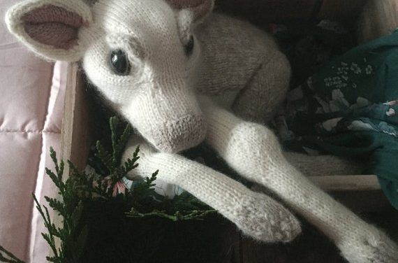 Knit a Rare White Baby Fawn / White Buck, Designed By Claire Garland