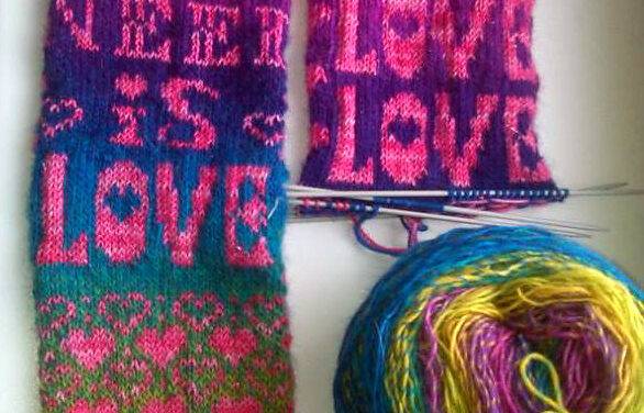 Knit a Pair of All You Need Is Love Socks, The Pattern Is Free!