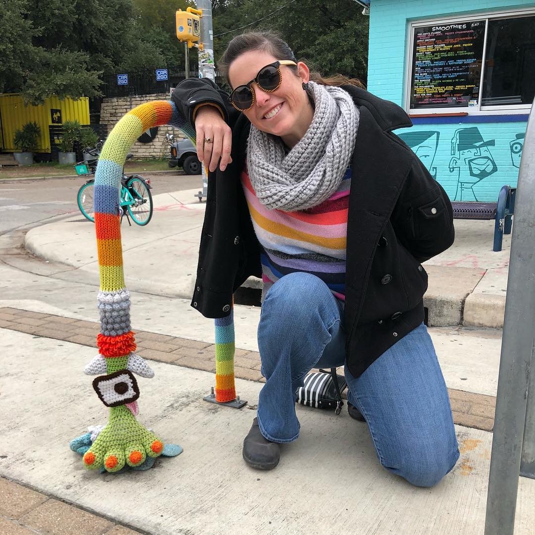 Monster Foot Yarn Bomb Sighting In Austin ... The Best One Yet!