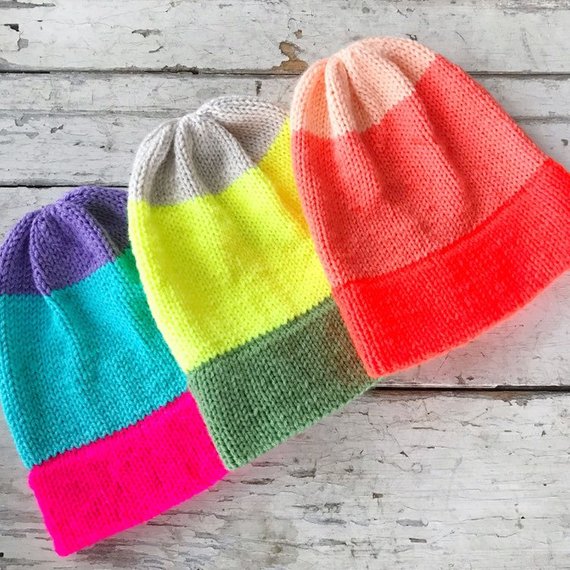Knit an Easy Bright Fade Beanie – So Colorful and Features Double Brim!