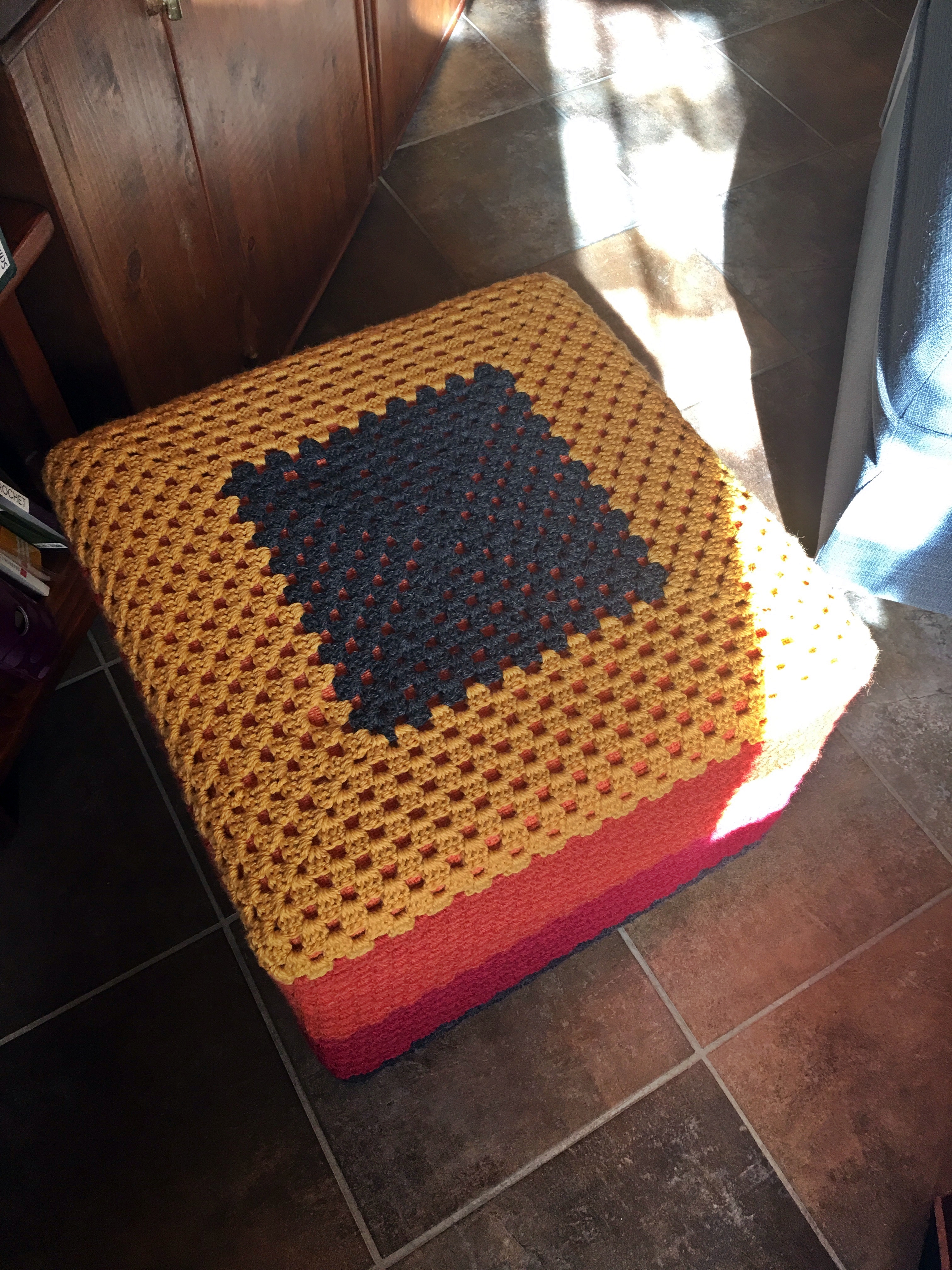 Crochet a Colorful Pouf Designed By Chiara Inzani, Get the Pattern FREE!