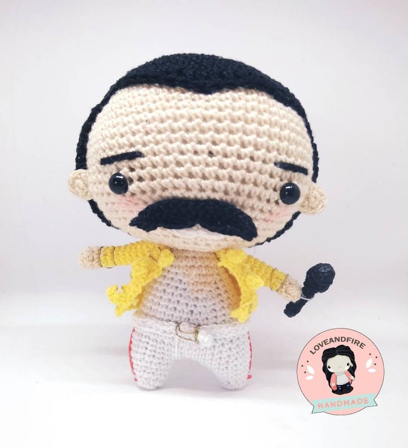 She Crocheted a Freddie Mercury in Pink Shorts Amigurumi ... So Cute! Plus Patterns To Make Your Own!