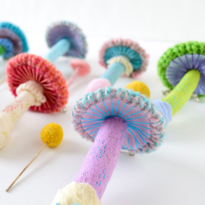 Hiné Mizushima's Awesome Knitted Mushroom Brooches