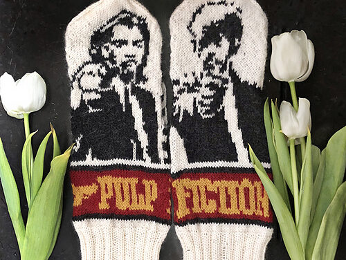 Amazing Mittens Inspired By Quentin Tarantino’s Pulp Fiction … Yes, There’s a Pattern!