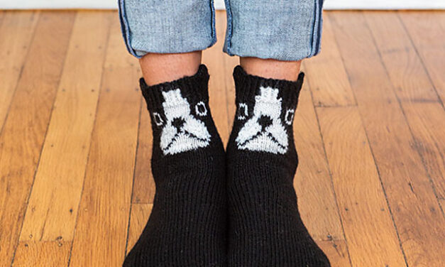 Add a Little Spunk To Your Life, Knit Up a Pair of These Pizzazzy Boston Terrier Socks