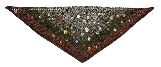 Knit a Veth Shawlette, Then Add ALL Your Buttons ... It Looks Fantastic!