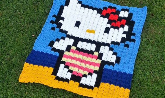 Crochet a Hello Kitty Granny Square Pixel Graphgan!