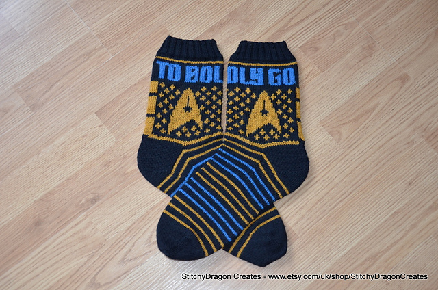 To Boldly Go ... Knit a Pair of Star Trek Socks, FREE Pattern!