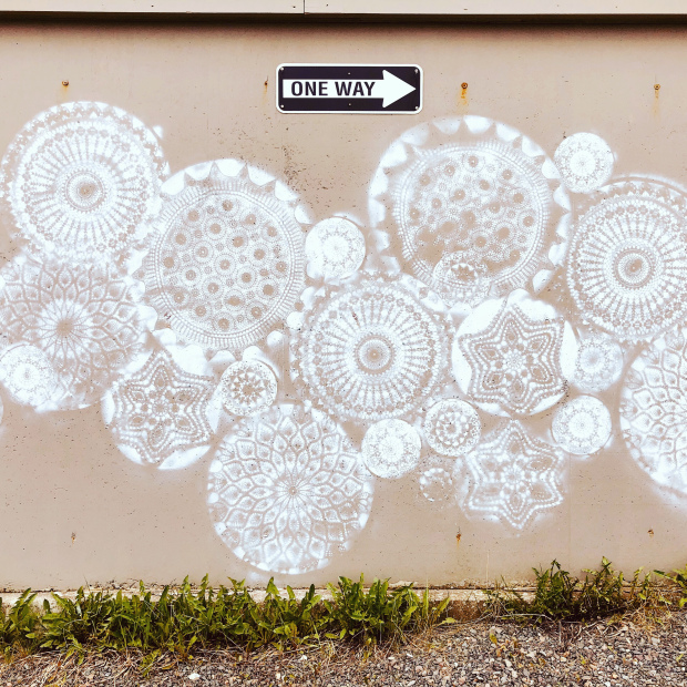 The Proliferation of Doily Spray Art ... Here's One By The Rock Vandal and I Approve!