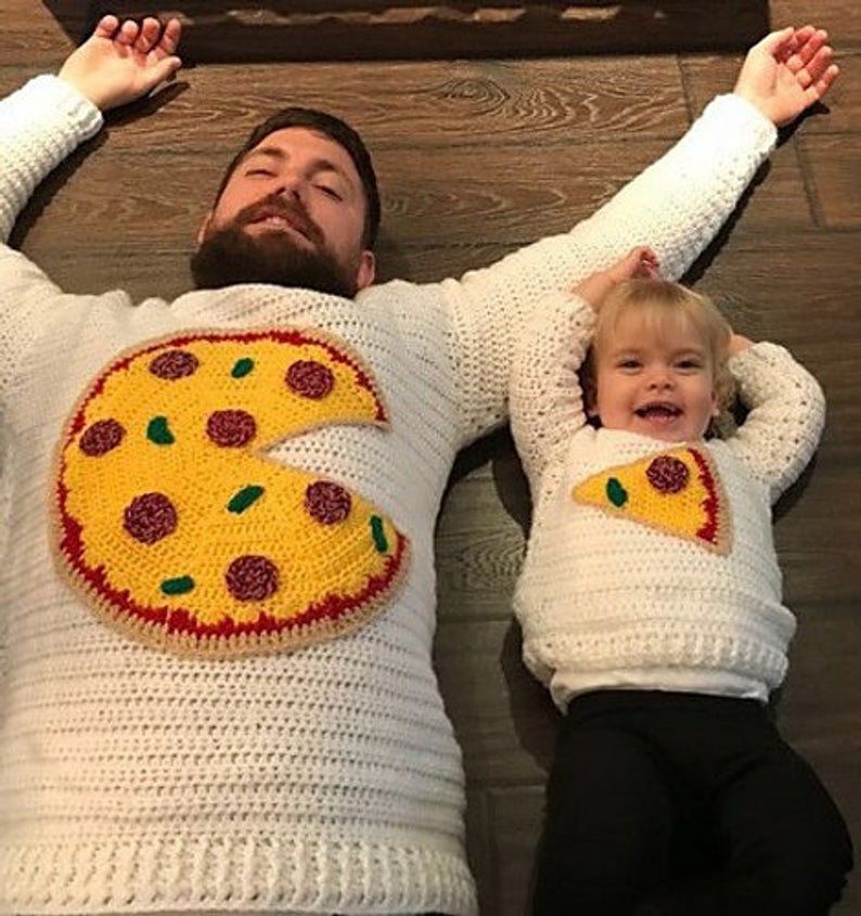 The Cutest Set Ever ... Crochet a Pizza Pie Sweater for Two!
