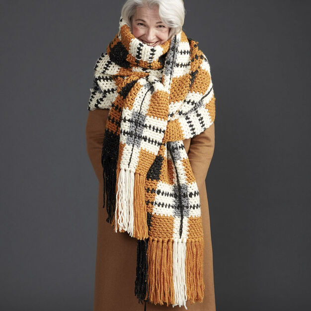 Crochet a Big Tartan Super Scarf ... It's Seriously Super-Sized!