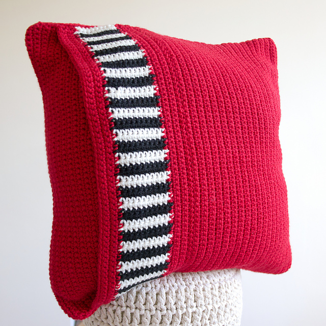 Crochet a Red Rum Cushion With This FREE Pattern Designed By Leonie Morgan