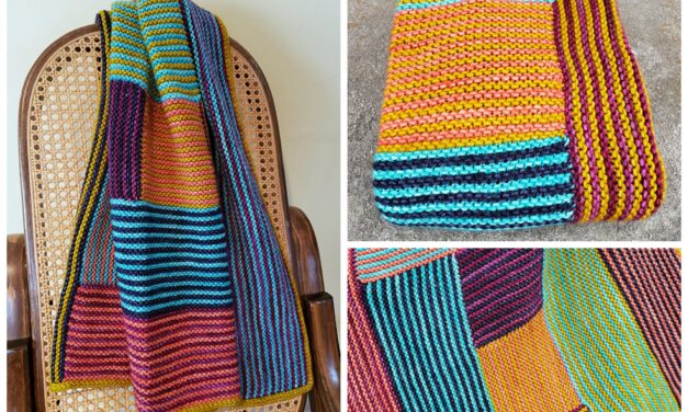 Knit an Early Riser, a Must-Make, Colorful & Stripey Log Cabin Blanket