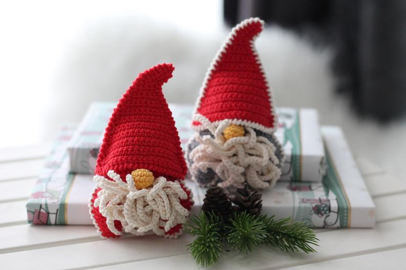 Crochet a Christmas Gnome Ornament … Super Cute and Quick To Work Up!