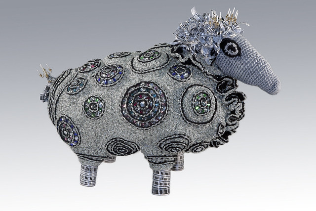 'Ancient But Beloved History: BAA-MERICA!' ... Fiber Art At Its Best By Leslie Blackmon