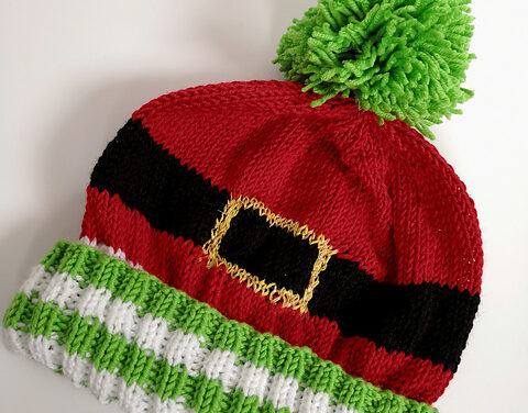 Knit An Adorable Christmas-Theme Winter Hat, The Pattern Is FREE!