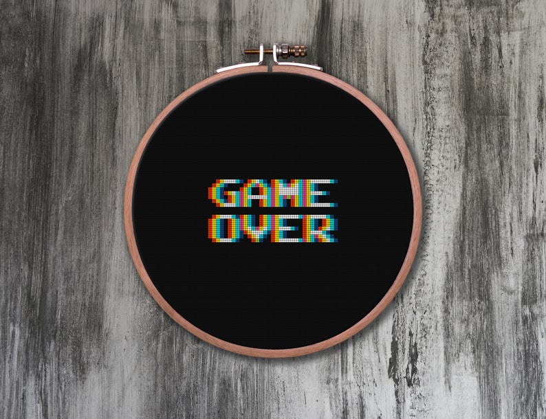 Game Over 4-in-1 Cross Stitch Pattern ... This Visual Effect Is Easier Than You Think!