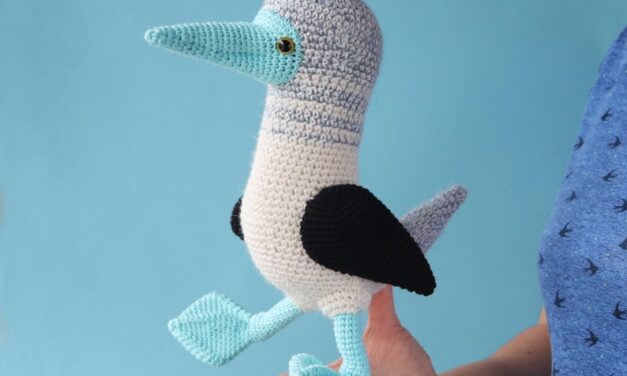 Crochet a Bob The Blue-Footed Booby Bird Amigurumi, Designed By Irene Strange